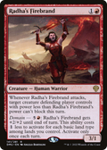Radha's Firebrand (PPDMU-141P) - Dominaria United Promos