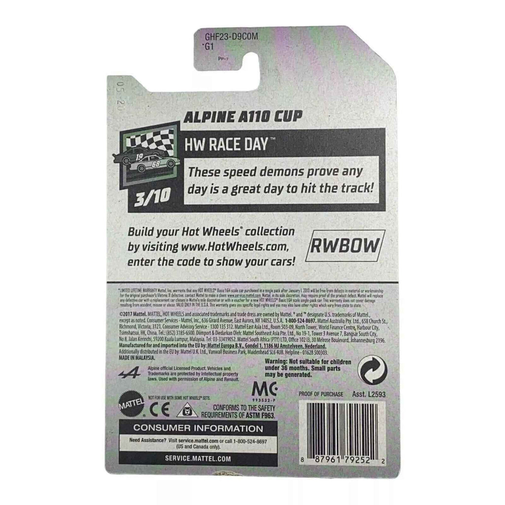 Hot Wheels Alpine A110 Cup - Race Day Series 3/10