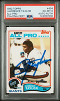 Graded 1982 Topps Lawrence Taylor #434 Rookie RC Signed Football Card PSA 6 Card - Auto Grade Authentic