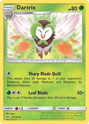 Dartrix 010/149 - SM Base Set Reverse Holofoil