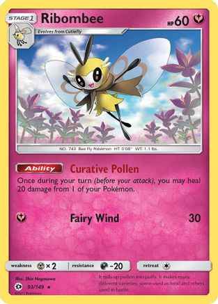 Ribombee 093/149 - SM Base Set Reverse Holofoil