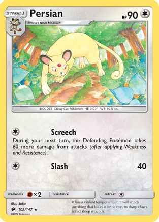 Persian 102/147 - SM  Burning Shadows Reverse Holofoil