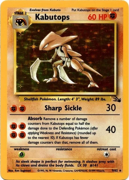 Kabutops 009/null - Fossil Unlimited Holofoil