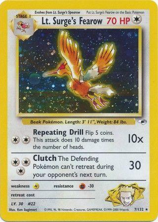 Lt. Surge's Fearow 007/null - Gym Heroes Unlimited Holofoil