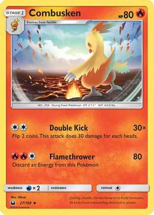 Combusken 027/168 - SM  Celestial Storm Reverse Holofoil