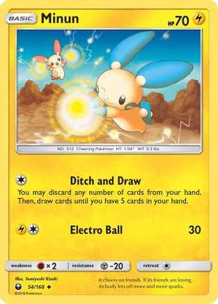 Minun 054/168 - SM  Celestial Storm Reverse Holofoil