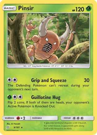 Pinsir 009/181 - SM  Team Up Reverse Holofoil