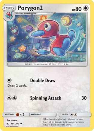 Porygon2 156/214 - SM  Unbroken Bonds Reverse Holofoil