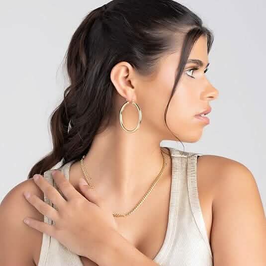 S925 50mm Solid Hoop Earrings for Women
