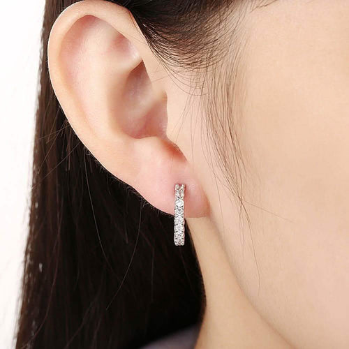 18K White Gold and Swarovski Element Crystal Petite Earrings