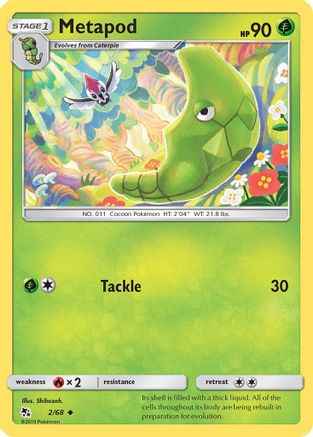 Metapod 002/68 - Hidden Fates Reverse Holofoil