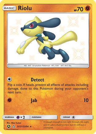 Riolu SV21/SV94 - Hidden Fates Shiny Vault Holofoil