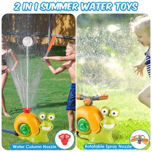 2-in-1 Snail Water Sprinkler Baseball Toy with 2 Sprinkler Nozzles