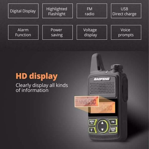 2-Pack: Baofeng T1 Walkie Talkie