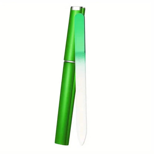 2-Pack: Double-Sided Etched Fingernail Glass Nail File with Case
