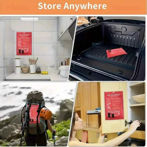 2-Pack: Premium Fiberglass Fire Blankets - Heat-Resistant, Compact and Reusable