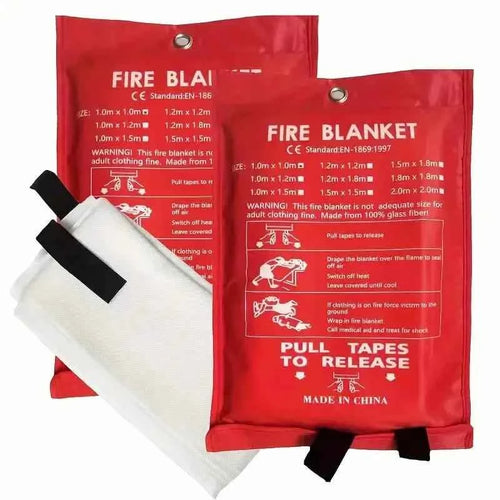 2-Pack: Premium Fiberglass Fire Blankets - Heat-Resistant, Compact and Reusable