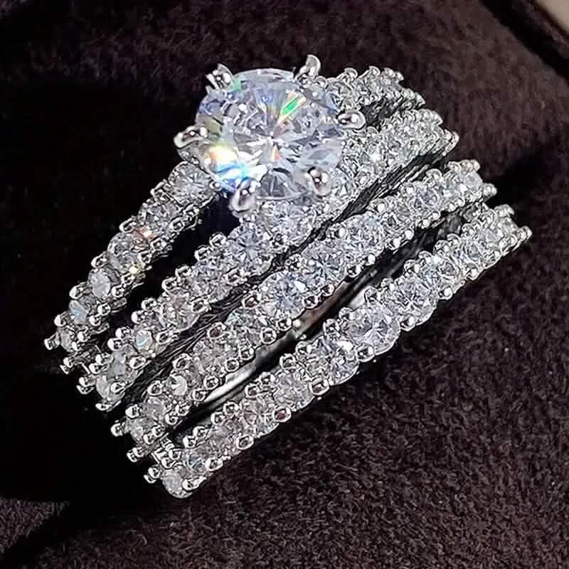 2-Piece Set: Gold Inlays with Zirconia Rings