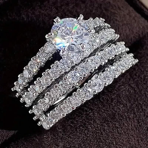 2-Piece Set: Gold Inlays with Zirconia Rings