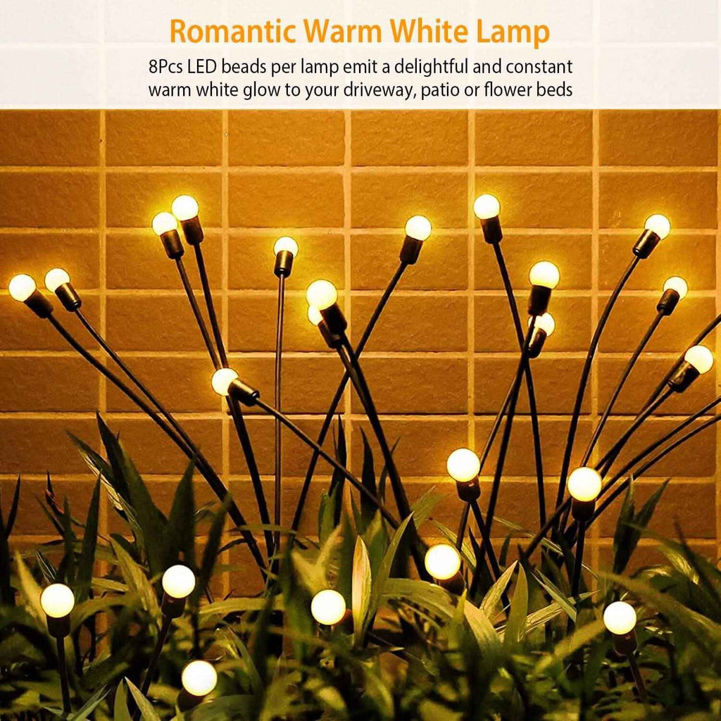 2-Piece: Solar Firefly Lights Swaying Decorative Pathway Lamp