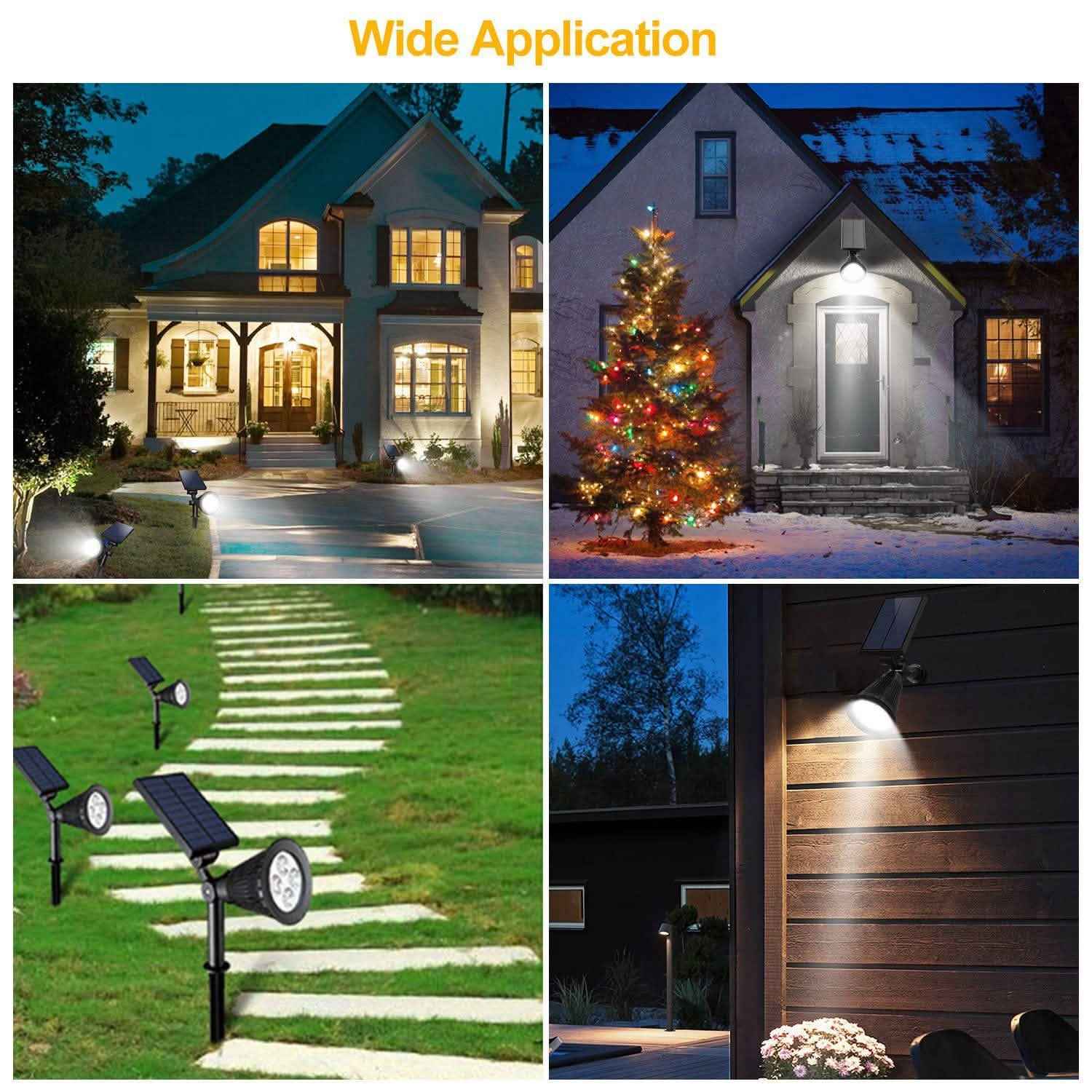 2-Piece: Solar Spotlight Outdoor Dusk Waterproof