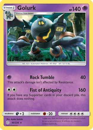 Golurk 090/236 - SM  Cosmic Eclipse Reverse Holofoil