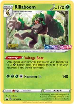 Rillaboom (Prerelease) [Staff] SWSH006 - SWSH Sword & Shield Promo Cards Holofoil