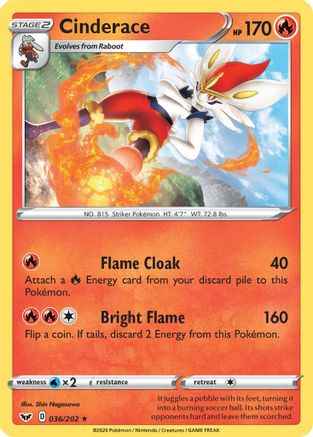 Cinderace () 036/202 - SWSH01 Sword & Shield Base Set