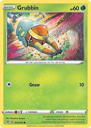 Grubbin 016/192 - SWSH02 Rebel Clash Reverse Holofoil