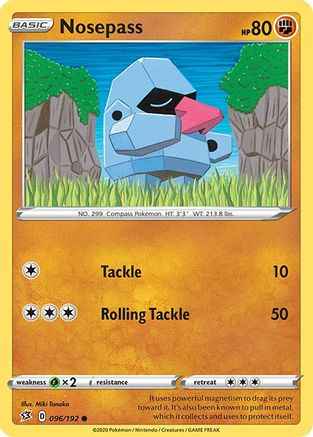 Nosepass 096/192 - SWSH02 Rebel Clash Reverse Holofoil