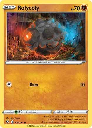 Rolycoly 105/192 - SWSH02 Rebel Clash Reverse Holofoil