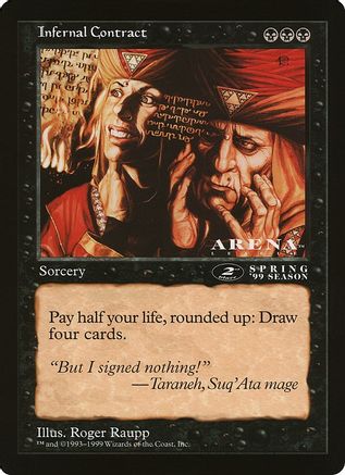 Infernal Contract (2nd Place) (Arena League) (OVER-) - Oversize Cards