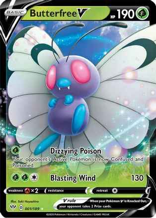 Butterfree V 001/189 - SWSH03 Darkness Ablaze Holofoil