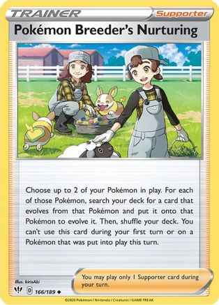 Pokemon Breeder's Nurturing 166/189 - SWSH03 Darkness Ablaze