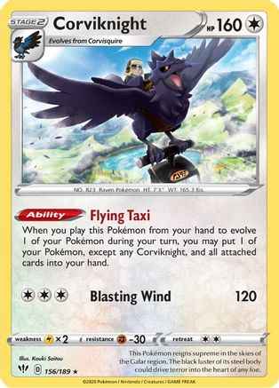Corviknight 156/189 - SWSH03 Darkness Ablaze Holofoil