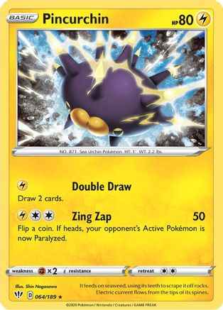 Pincurchin 064/189 - SWSH03 Darkness Ablaze Reverse Holofoil
