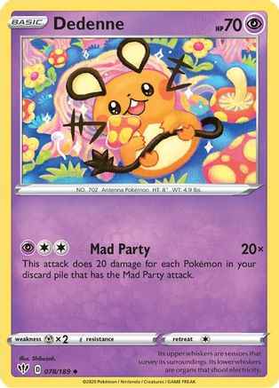 Dedenne 078/189 - SWSH03 Darkness Ablaze