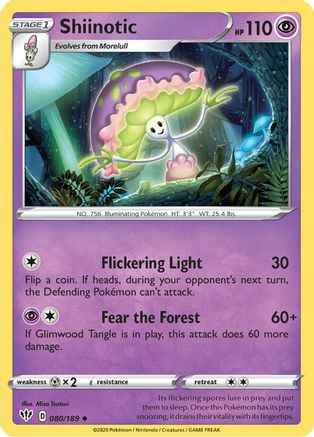 Shiinotic 080/189 - SWSH03 Darkness Ablaze Reverse Holofoil
