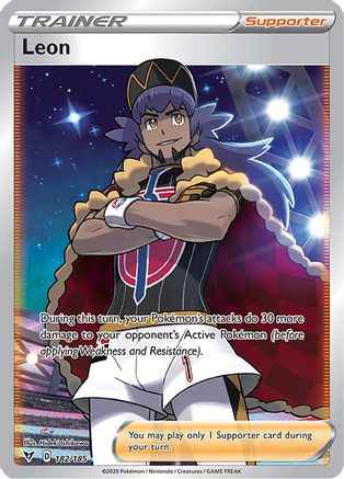 Leon (Full Art) 182/185 - SWSH04 Vivid Voltage Holofoil