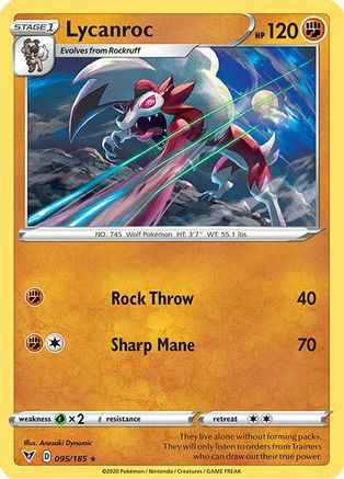 Lycanroc 095/185 - SWSH04 Vivid Voltage