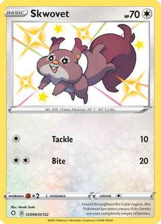Skwovet SV099/SV122 - Shining Fates Shiny Vault Holofoil