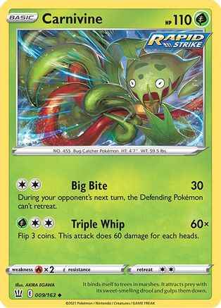 Carnivine 009/163 - SWSH05 Battle Styles Reverse Holofoil