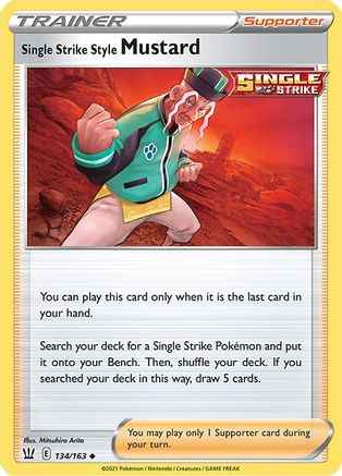 Single Strike Style Mustard 134/163 - SWSH05 Battle Styles Reverse Holofoil