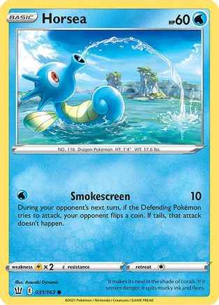Horsea 031/163 - SWSH05 Battle Styles Reverse Holofoil