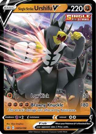 Single Strike Urshifu V SWSH106/307 - SWSH Sword & Shield Promo Cards Holofoil