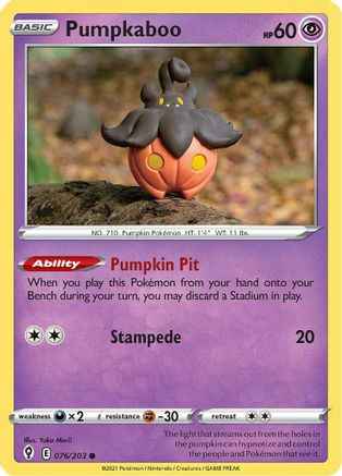 Pumpkaboo 076/203 - SWSH07 Evolving Skies Reverse Holofoil