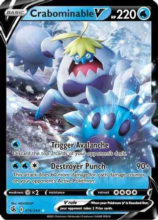 Crabominable V 076/264 - SWSH08 Fusion Strike Holofoil