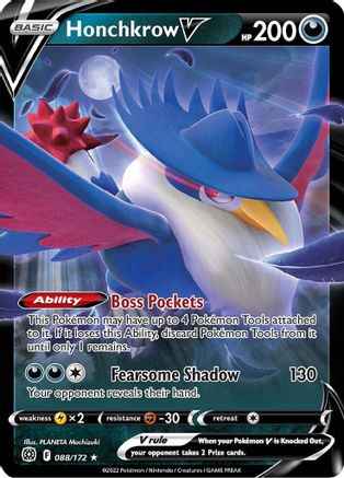 Honchkrow V 088/172 - SWSH09 Brilliant Stars Holofoil