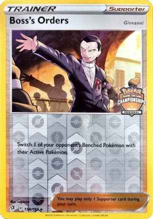 Boss's Orders (Regional Championships) 154/192 - League & Championship Cards Reverse Holofoil