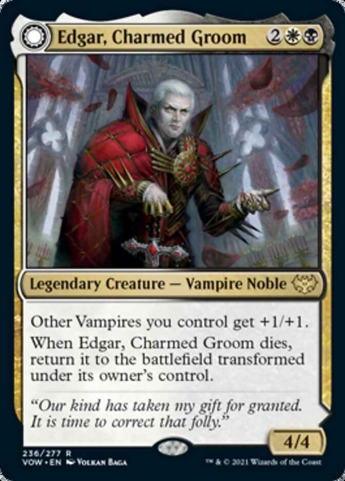 Edgar, Charmed Groom // Edgar Markov's Coffin (VOW-236) - Innistrad: Crimson Vow: (Double Faced Transform) Foil